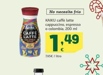 HiperDino Kaiku caffè latte cappuccino espresso o colombia oferta