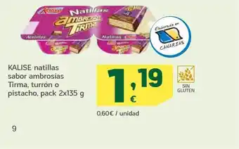 HiperDino Kalise natillas sabor ambrosías tirma turrón o pistacho pack oferta