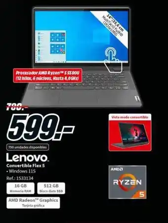 MediaMarkt Lenovo convertible flex 5 oferta