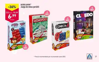 ALDI Hasbro gaming juego de mesa portátil oferta
