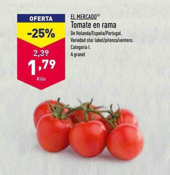 ALDI El mercado tomate en rama oferta