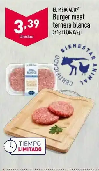 ALDI El mercado burger meat ternera blanca oferta