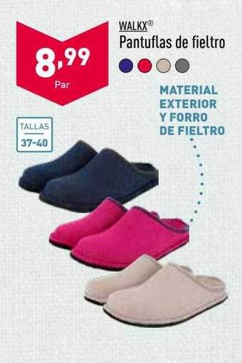 ALDI Walkx pantuflas de fieltro oferta