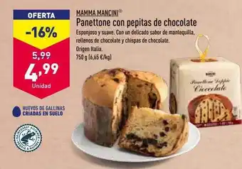 ALDI Mamma mancini panettone con pepitas de chocolate oferta