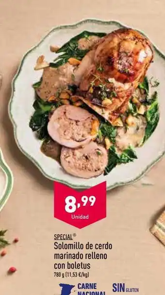 ALDI Special solomillo de cerdo marinado relleno con boletus oferta