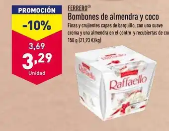 ALDI Ferrero bombones de almendra y coco oferta