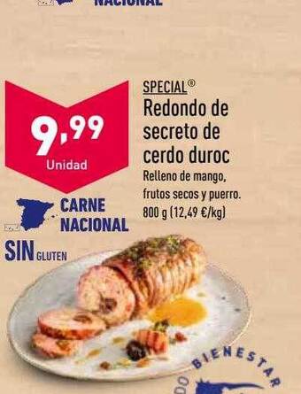 ALDI Special redondo de secreto de cerdo duroc oferta