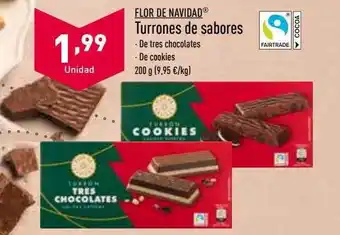 ALDI Flor de navidad turrones de sabores oferta