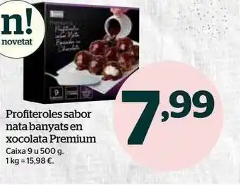 La Sirena Profiteroles sabor nata banyats en xocolata premium oferta