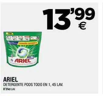 BM Supermercados Ariel detergent pods todo oferta