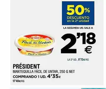 BM Supermercados Président mantequilla fácil de untar oferta