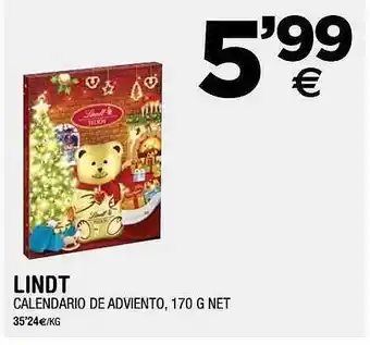 BM Supermercados Lindt calendario de adviento oferta