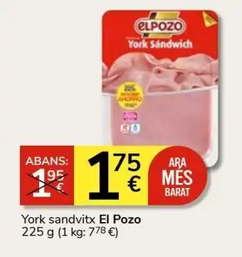 Consum Jamón york el pozo oferta