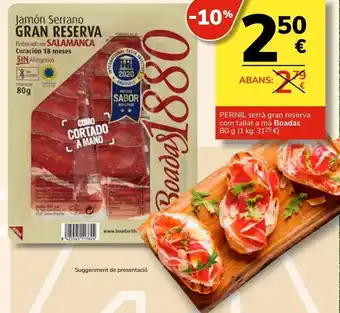 Consum Jamón serrano boadas oferta
