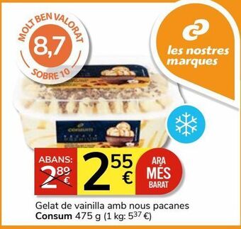 Consum Helado de vainilla consum oferta