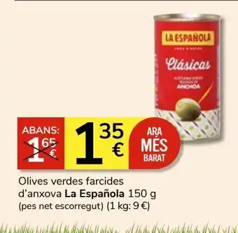 Consum Aceitunas rellenas de anchoa la española oferta
