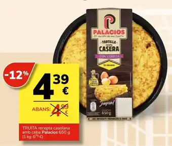 Consum Tortilla con cebolla palacios oferta