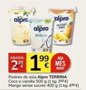 Consum Postres de soja alpro oferta