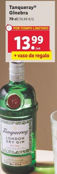 Lidl Ginebra tanqueray oferta
