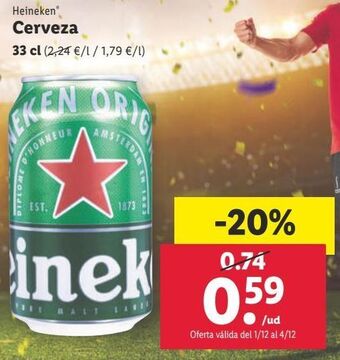 Lidl Cerveza heineken oferta