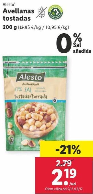Lidl Avellanas alesto oferta