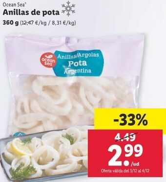 Lidl Anillas de pota ocean sea oferta