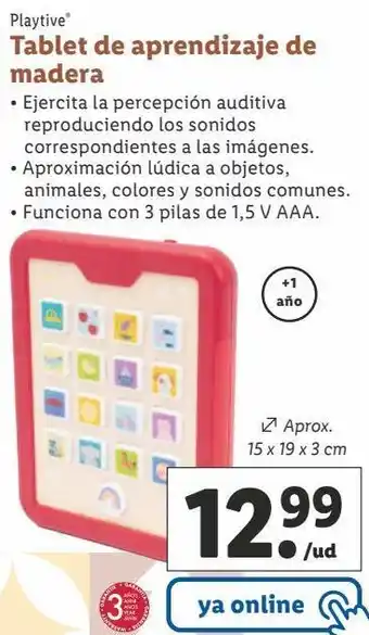 Lidl Tablet para niños playtive oferta