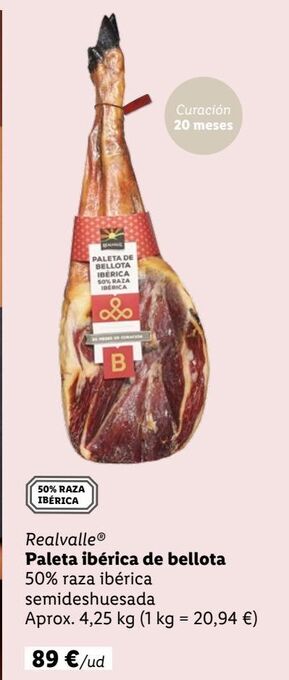Lidl Paleta ibérica realvalle oferta