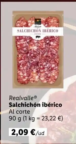 Lidl Salchichón ibérico realvalle oferta