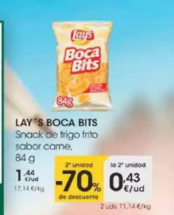 Eroski Lay's Boca Bits Snack De Trigo Frito Sabor Carne 84g oferta
