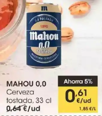 Eroski Mahou 0.0 Cerveza Tostada 33cl oferta