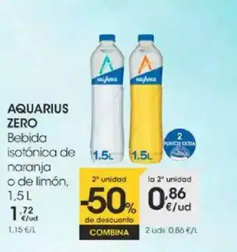 Eroski Aquarius Zero Bebida Isotónica De Naranja O De Limón 1,5L oferta