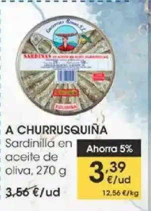 Eroski A Churrusquiña Sardinilla En Aceite De Oliva 270g oferta