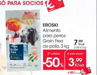 Eroski Eroski Alimento Para Perros Grain Free De Pollo 3kg oferta
