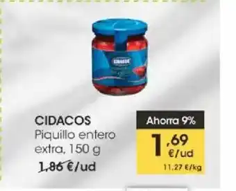 Eroski Cidacos Piquillo Entero Extra 150g oferta