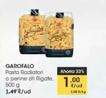 Eroski Garofalo Pasta Radiatori O Penne Ziti Rigate 500g oferta