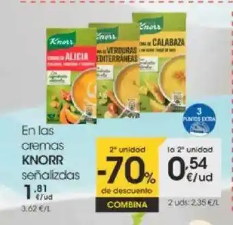 Eroski 2a Unidad -70% De Descuento En Las Cremas Knorr oferta