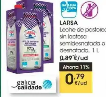 Eroski Larsa Leche De Pastoreo Sin Lactosa Semidesnatada O Desnatada 1L oferta