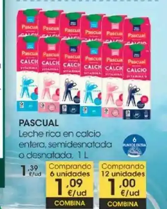 Eroski Pascual Leche Rica En Calcio Entera Semidesnatada O Desnatada 1L oferta