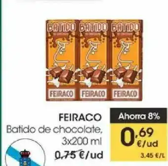 Eroski Feiraco Batido De Chocolate 3x200ml oferta