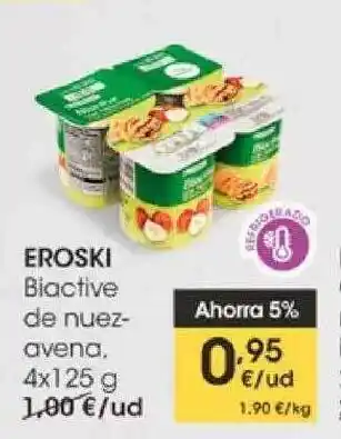 Eroski Eroski Biactive De Nuez-avena 4 x 125g oferta