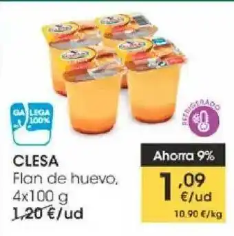 Eroski Clesa Flan De Huevo 4 x1 00g oferta