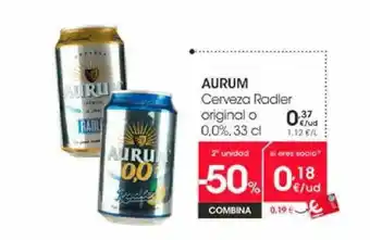 Eroski = Aurum Cerveza Radler Original O 0.0% 33cl oferta