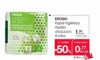 Eroski Eroski Papel Higiénico Rápida Disolución oferta