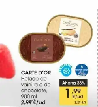 Eroski Carte D'or Helado De Vainilla O De Chocolate 900ml oferta