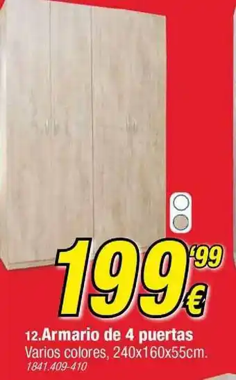 Rapimueble Armario De 4 Puertas 240x160x55cm oferta
