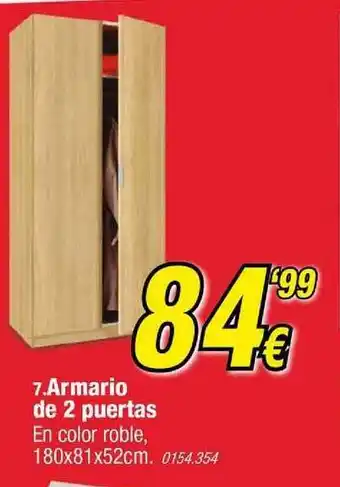 Rapimueble Armario De 2 Puertas 180x81x52cm oferta