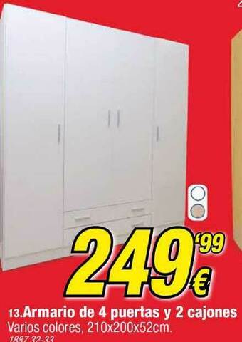 Rapimueble Armario De 4 Puertas Y 2 Cajones oferta