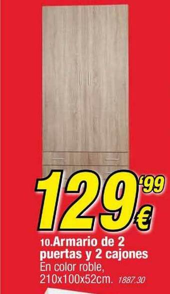 Rapimueble Armario De 2 Puertas Y 2 Cajones oferta