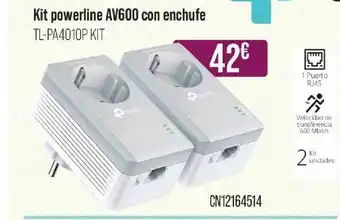 MR Micro Kit Powerline AV600 Con Enchufe TL-PA4010P Kit oferta